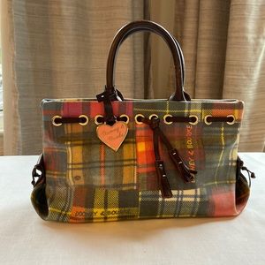 Dooney & Bourke Plaid Medium Tassel Tote